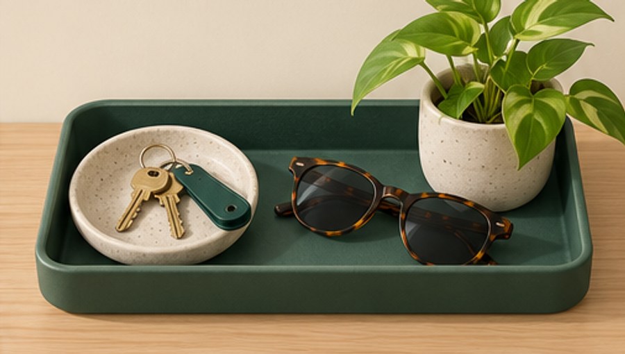 Illustrated organization idea for entryway.