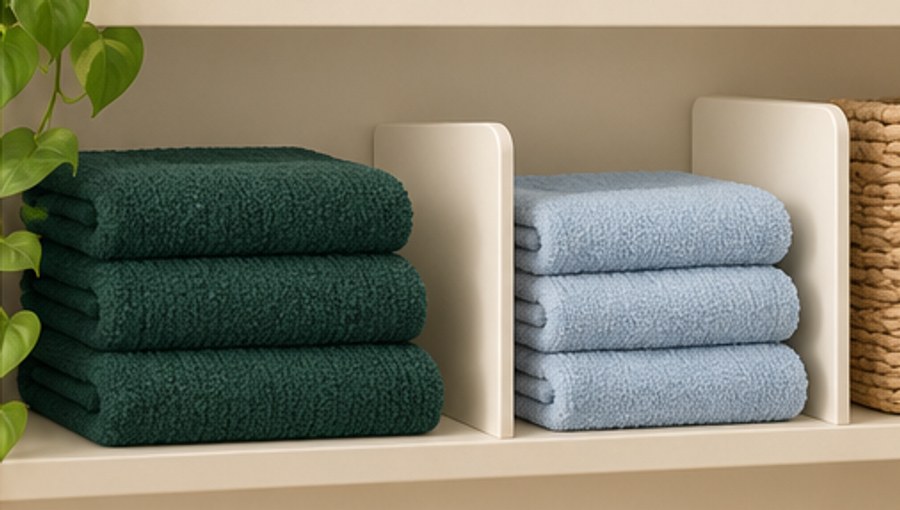 Illustrated organization idea for linen closet.